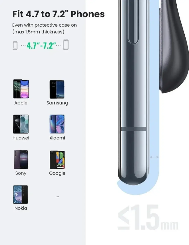 Автотримач для телефона UGREEN LP290 Waterfall Magnetic Phone Holder (UGR-80712B)