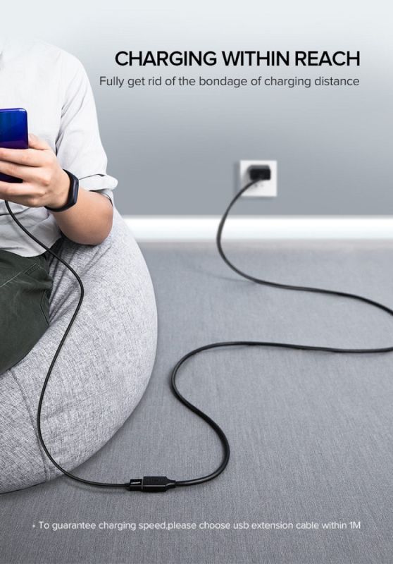 Подовжувач UGREEN US129 USB 3.0 Extension Male Cable 3m (Black) (UGR-30127) (UGR-30127)