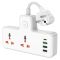 Мережевий подовжувач HOCO  AC12A Reise 2-position expansion socket(PD30W/1C3A) White (6942007607100)