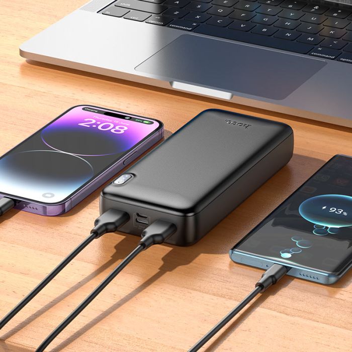 Зовнішній акумулятор HOCO J128A Powerful power bank(20000mAh) Black (6942007621175)