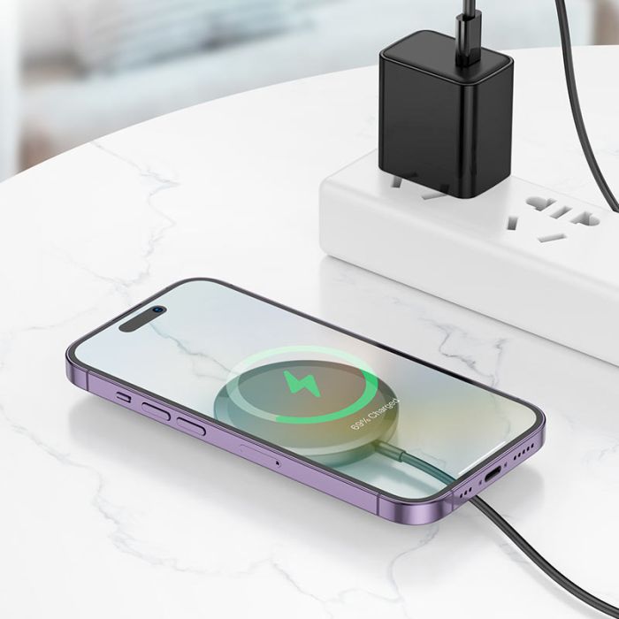 Бездротовий зарядний пристрій HOCO CW52 Enjoy magnetic wireless fast charging Black (6942007611367)