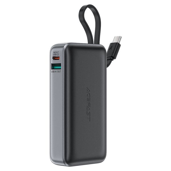 Зовнішній акумулятор ACEFAST M7 PD30W power bank with cable 10000mAh, Black (6974316283379)