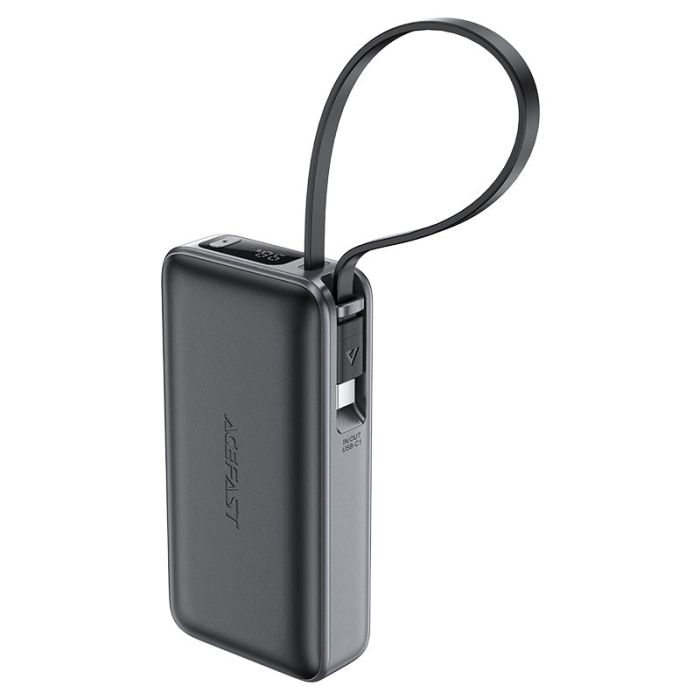 Зовнішній акумулятор ACEFAST M7 PD30W power bank with cable 10000mAh, Black (6974316283379)