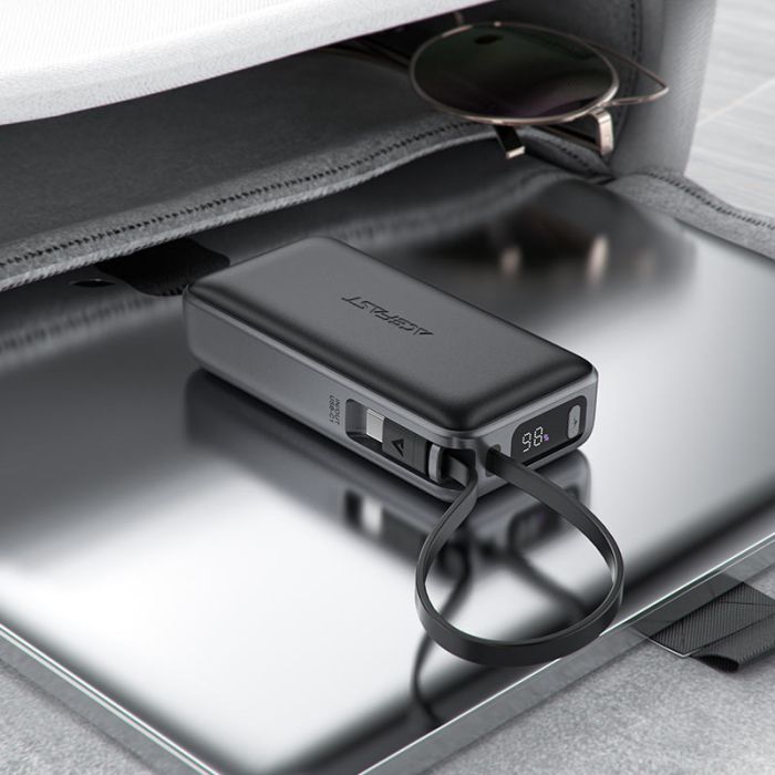 Зовнішній акумулятор ACEFAST M7 PD30W power bank with cable 10000mAh, Black (6974316283379)