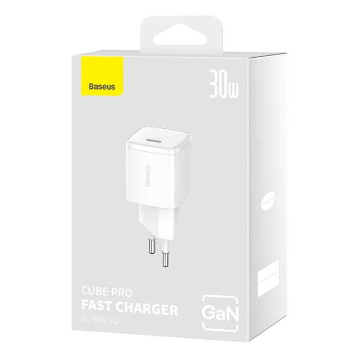 Мережевий зарядний пристрій Baseus Cube Pro Fast Charger 1C 30W EU White (CCXF000302)
