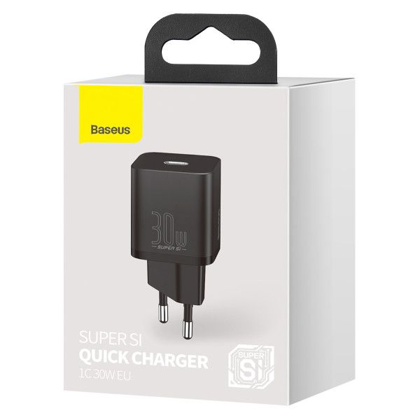 Мережевий зарядний пристрій Baseus Super Si quick charger IC 30W EU Black (CCSUP-J01)