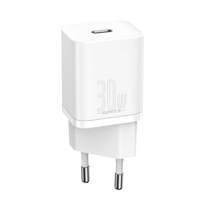 Мережевий зарядний пристрій Baseus Super Si quick charger IC 30W EU White (CCSUP-J02)