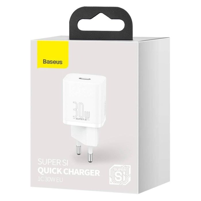 Мережевий зарядний пристрій Baseus Super Si quick charger IC 30W EU White (CCSUP-J02)