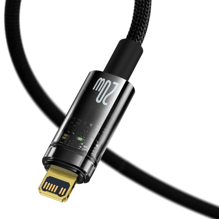 Кабель Baseus Explorer Series Auto Power-Off Fast Charging Data Cable Type-C to IP 20W 1m Black (CATS000001)