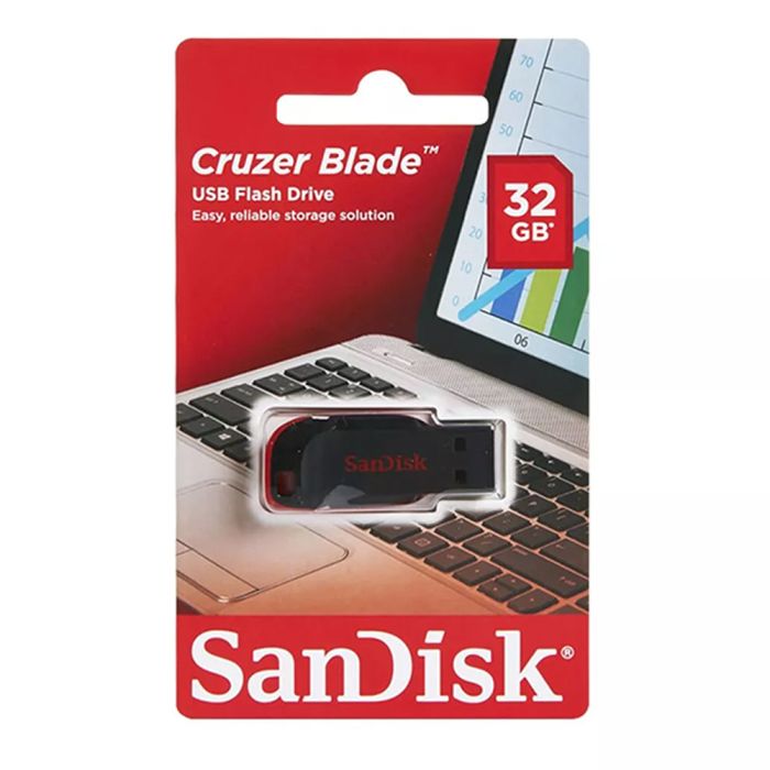 Флеш-накопичувач SanDisk USB 2.0 Cruzer Blade 32Gb Black/Red (SDCZ50-032G-B35)