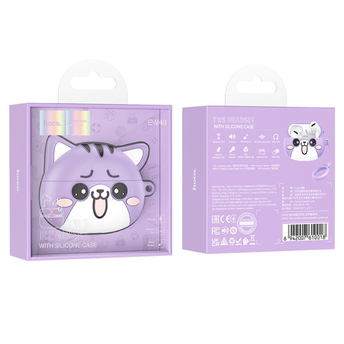 Бездротові навушники TWS HOCO EW48 Purple Cat (6942007610018)