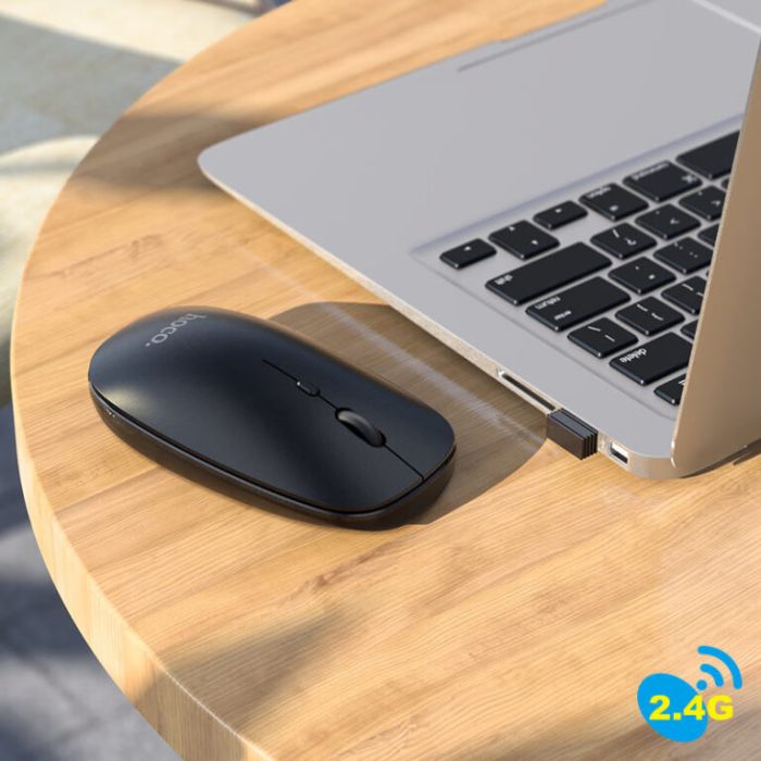 Маніпулятор миша HOCO GM15 Art dual-mode business wireless mouse Black (6931474760579)