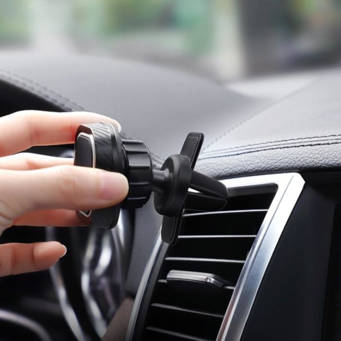 Автотримач для телефона HOCO CA52 Intelligent air outlet in-car holder Black+Gray (6931474707529)