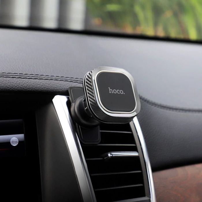 Автотримач для телефона HOCO CA52 Intelligent air outlet in-car holder Black+Gray (6931474707529)