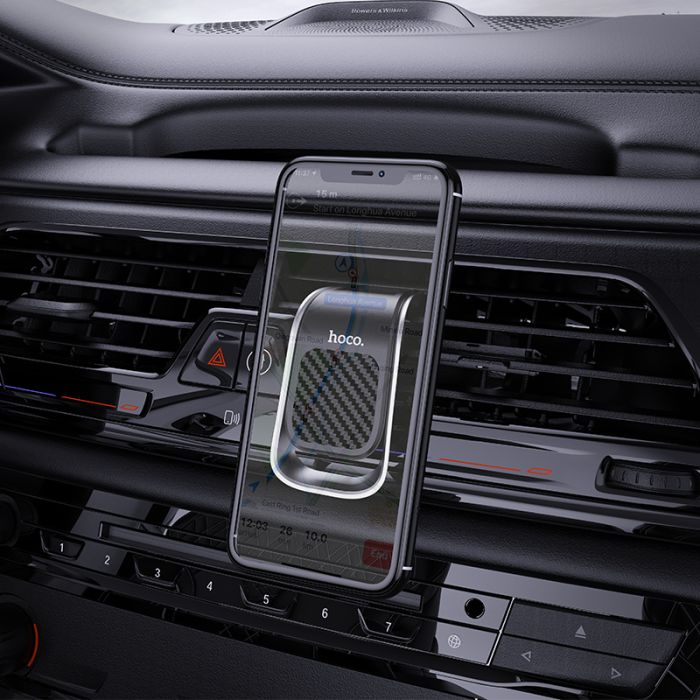 Автотримач для телефона HOCO CA74 Universe air outlet magnetic car holder Black+Silver (6931474733924)