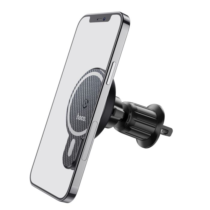 Автотримач для телефона з БЗП HOCO CA85 Ultra-fast magnetic wireless charging car holder Black (6931474745484)