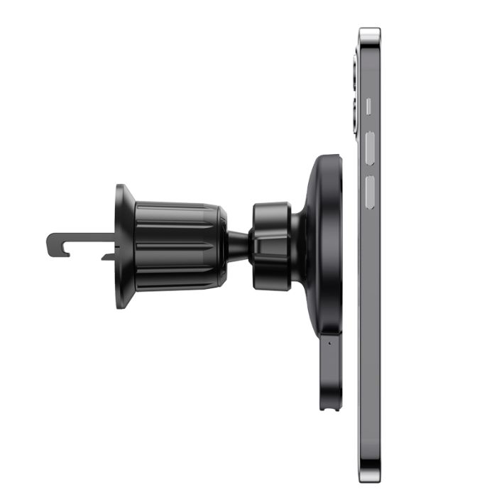 Автотримач для телефона з БЗП HOCO CA85 Ultra-fast magnetic wireless charging car holder Black (6931474745484)