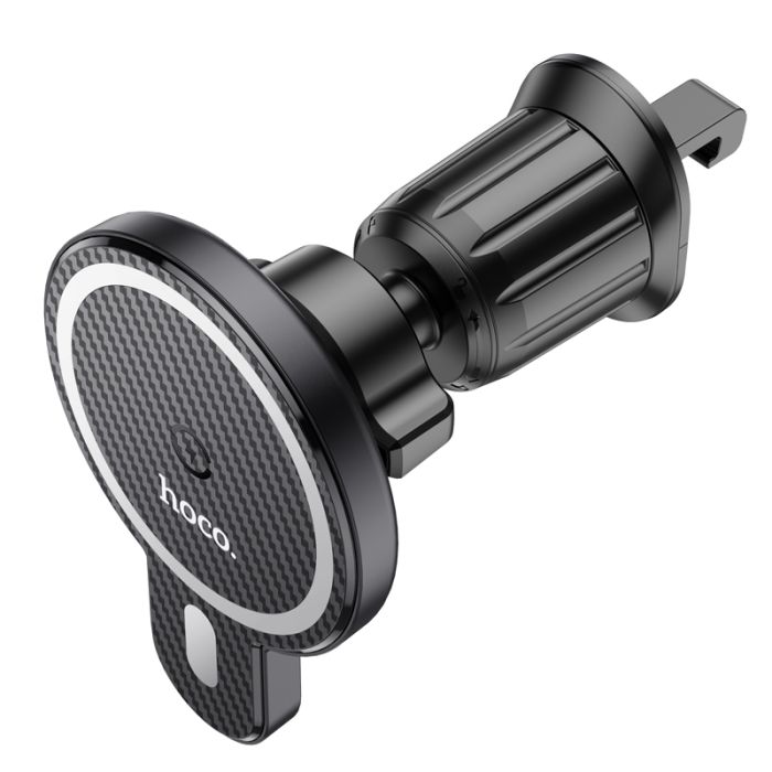 Автотримач для телефона з БЗП HOCO CA85 Ultra-fast magnetic wireless charging car holder Black (6931474745484)