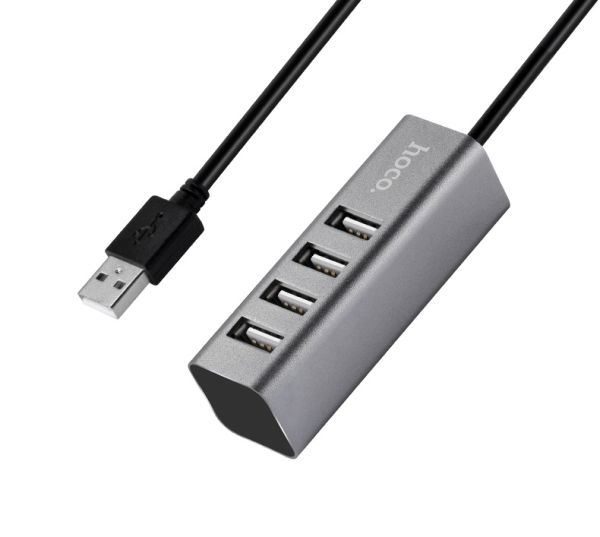 USB-хаб HOCO HB1 4USB Line machine Tarnish (6957531038139)