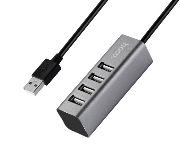USB-хаб HOCO HB1 4USB Line machine Tarnish (6957531038139)