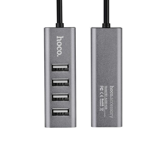 USB-хаб HOCO HB1 4USB Line machine Tarnish (6957531038139)