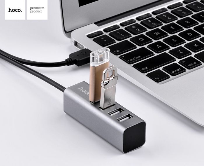 USB-хаб HOCO HB1 4USB Line machine Tarnish (6957531038139)
