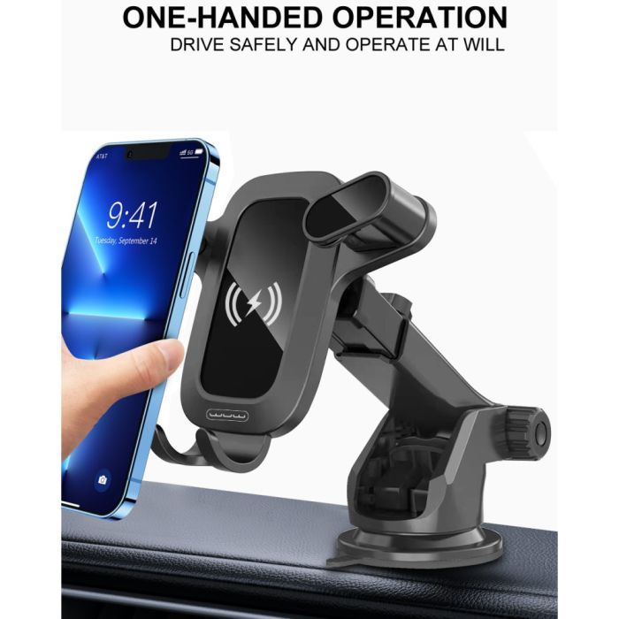 Автотримач для телефона з БЗП WUW-Z30 Black (6972573336265)