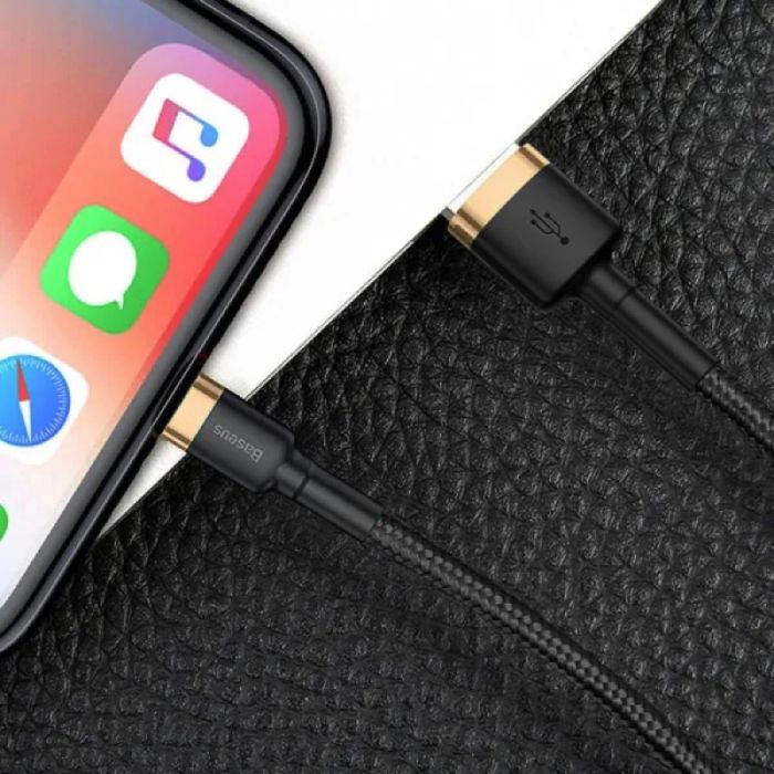 Кабель Baseus Cafule Cable USB For Lightning 1.5A 2m Gold+Black (CALKLF-CV1)
