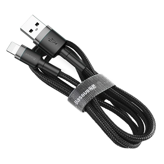 Кабель Baseus Cafule Cable USB For Lightning 2.4A 1m Gray+Black (CALKLF-BG1)