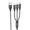 Кабель HOCO X76 3-in-1 Super charging cable (iP+Type-C+Micro) Black (6931474767400)