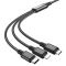Кабель HOCO X76 3-in-1 Super charging cable (iP+Type-C+Micro) Black (6931474767400)