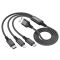 Кабель HOCO X76 3-in-1 Super charging cable (iP+Type-C+Micro) Black (6931474767400)