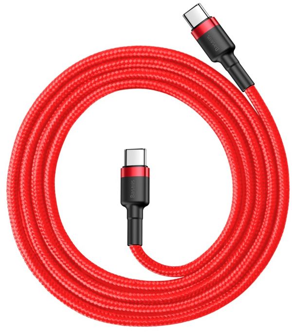 Кабель Baseus Cafule USB Cable Type-C-Type-C 3A 1m Red (CATKLF-G09)