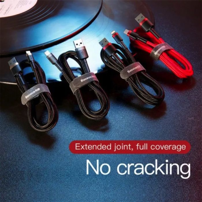 Кабель Baseus Cafule Cable USB For Lightning 2.4A 1m Gold+Black (CALKLF-BV1)