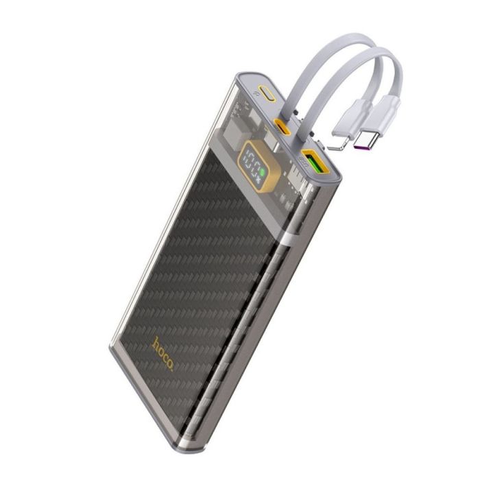 Зовнішній акумулятор HOCO J104 Discovery edition 22.5W fully compatible power bank with cable(10000mAh) Gray (6931474788955)