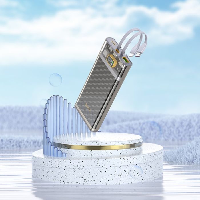 Зовнішній акумулятор HOCO J104 Discovery edition 22.5W fully compatible power bank with cable(10000mAh) Gray (6931474788955)