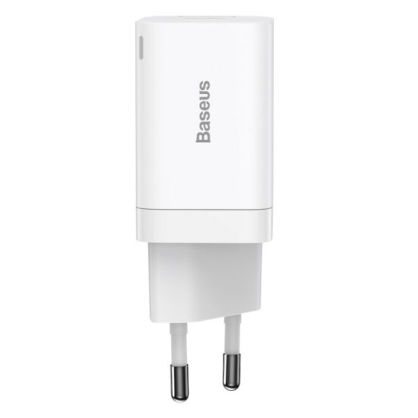 Мережевий зарядний пристрій Baseus Super Si Pro Quick Charger C+U 30W EU White (CCSUPP-E02)