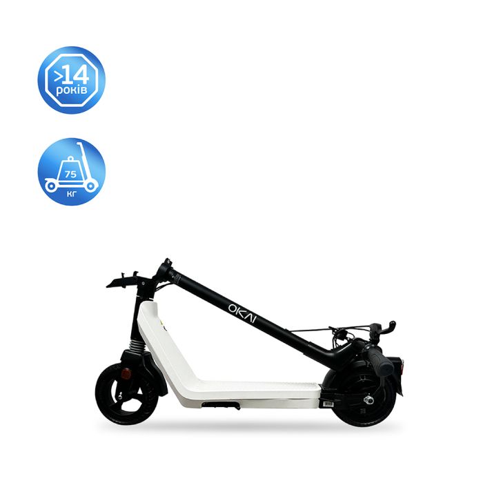 Електросамокат OKAI Zippy ES50С Black 8" 250W/500W, 5.2Ah, 20 km, 25 km/h, 10°, 13.5 kg (ES50C-B)
