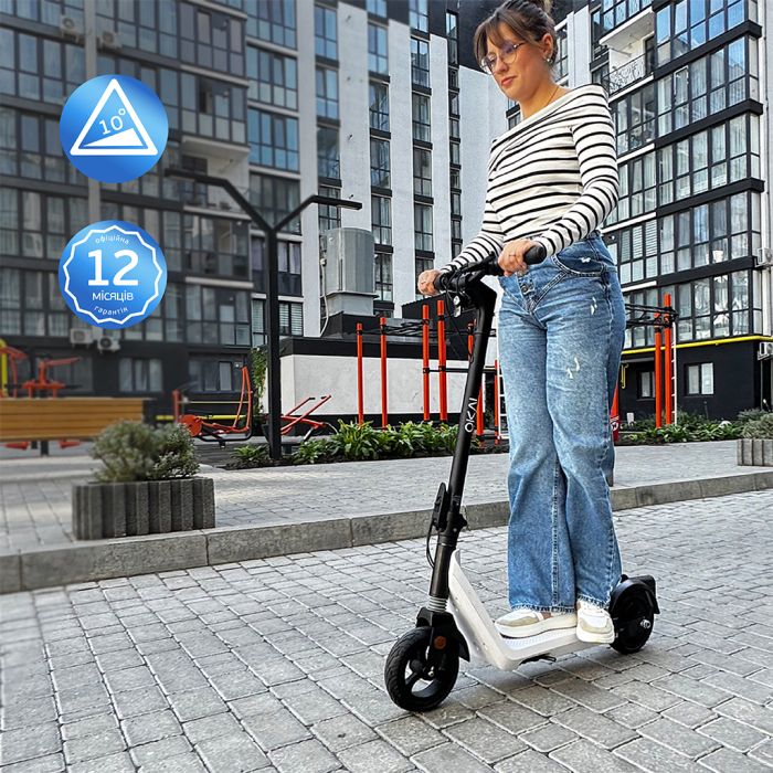 Електросамокат OKAI Zippy ES50С Black 8" 250W/500W, 5.2Ah, 20 km, 25 km/h, 10°, 13.5 kg (ES50C-B)