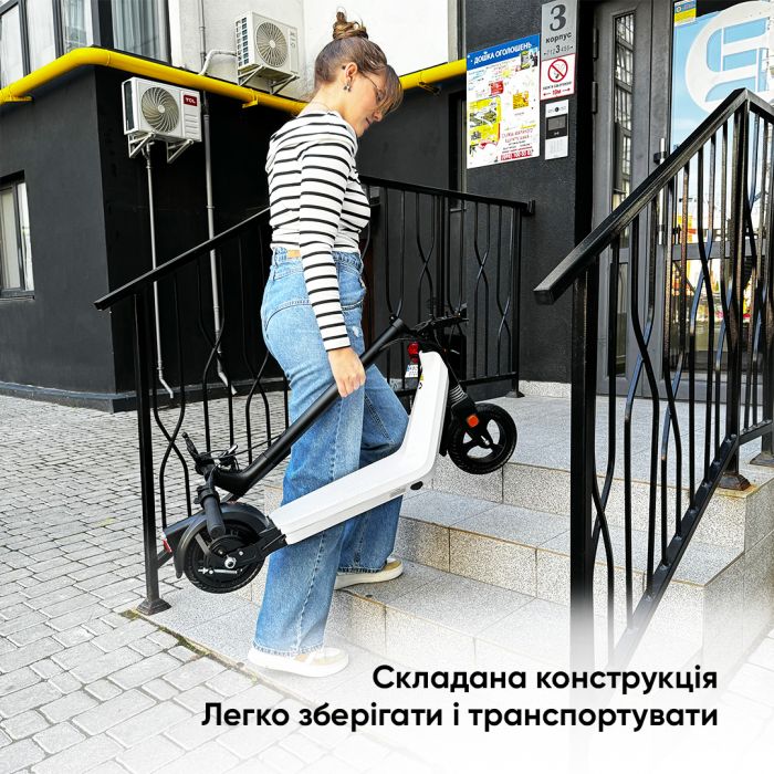 Електросамокат OKAI Zippy ES50С Black 8" 250W/500W, 5.2Ah, 20 km, 25 km/h, 10°, 13.5 kg (ES50C-B)