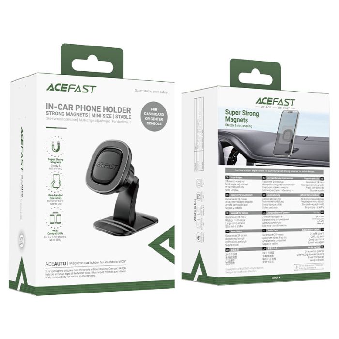 Автотримач для телефона ACEFAST D51 magnetic car holder for dashboard Black (6974316284154)
