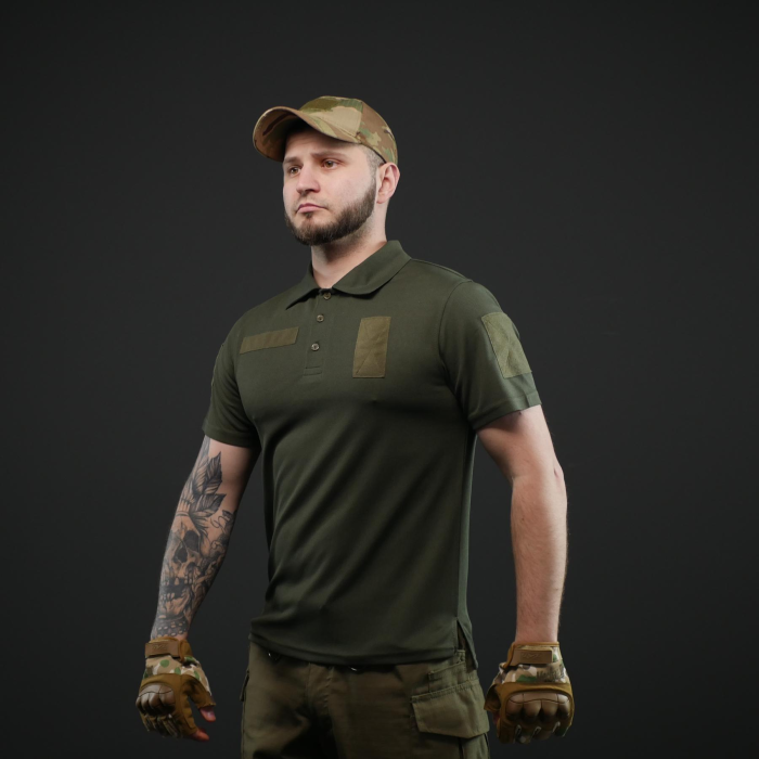 Тактическая футболка поло олива Military (46р)