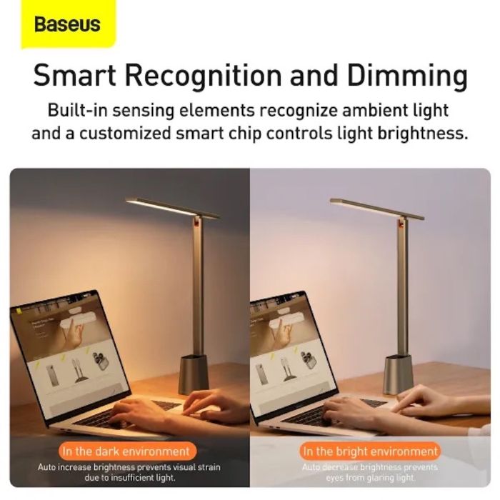 Світильник Baseus Smart Eye Series Charging Folding Reading Desk Lamp (Smart Light ) Gray (DGZG-0G)