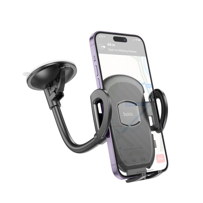 Автотримач для телефона HOCO H10 General car holder(windshield) Black (6931474791580)