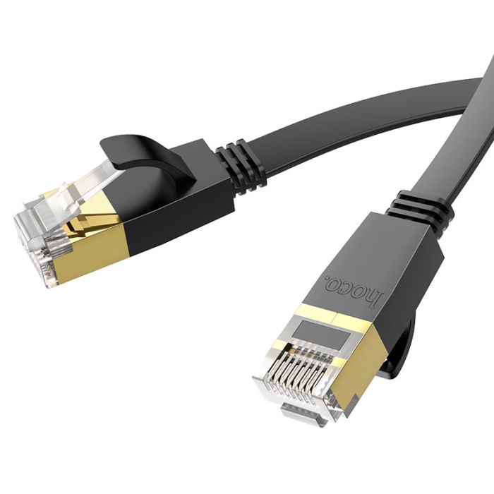 Мережевий кабель HOCO US07 General pure copper flat network cable(L=1M) Black (6931474780683)