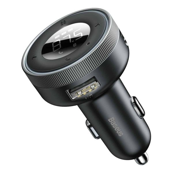 АЗП з FM-модулятором Baseus Enjoy Car Wireless MP3 Charger (Wireless 5.0+5V/3.4A) Black (CCLH-01)