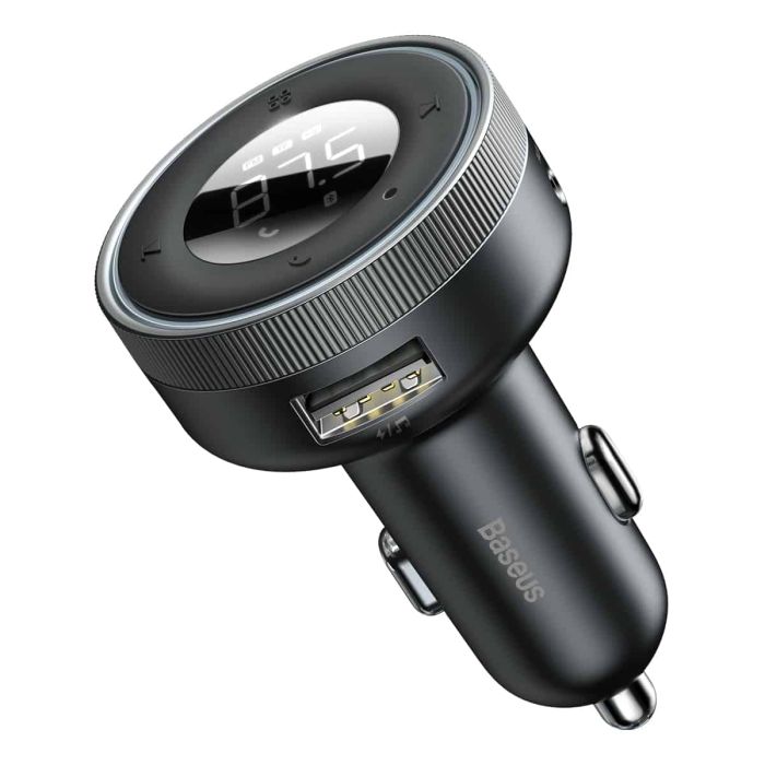 АЗП з FM-модулятором Baseus Enjoy Car Wireless MP3 Charger (Wireless 5.0+5V/3.4A) Black (CCLH-01)