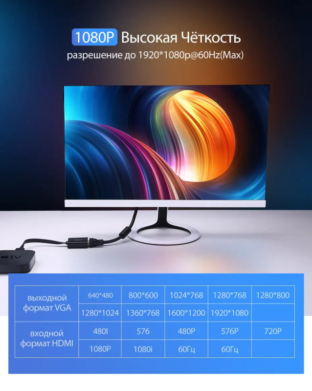 Адаптер UGREEN MM103 HDMI to VGA Converter 25cm (Black) (UGR-40248) (UGR-40248)