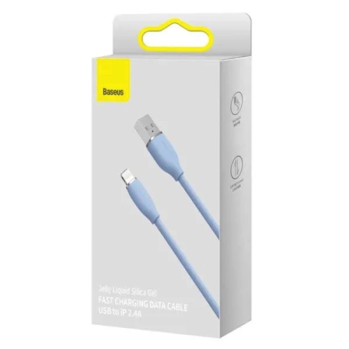 Кабель Baseus Jelly Liquid Silica Gel Fast Charging Data Cable USB to iP 2.4A 2m Blue (CAGD000103)