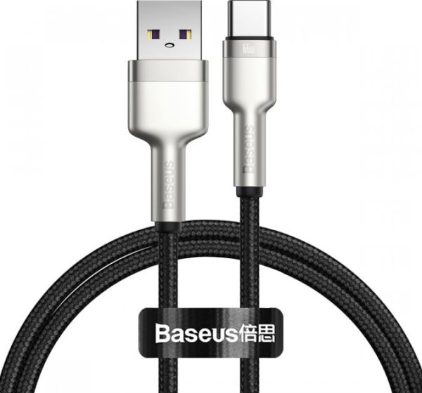 Кабель Baseus Cafule Series Metal Data Cable USB to Type-C 66W 1m Black (CAKF000101)